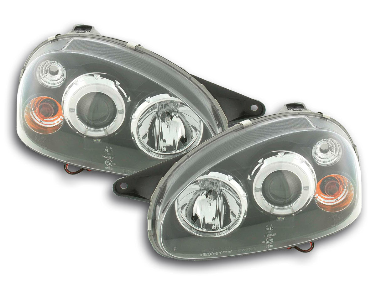 Scheinwerfer Set Opel Corsa B 94-00 schwarz Scheinwerfer Set Opel Corsa B 94-00 schwarz